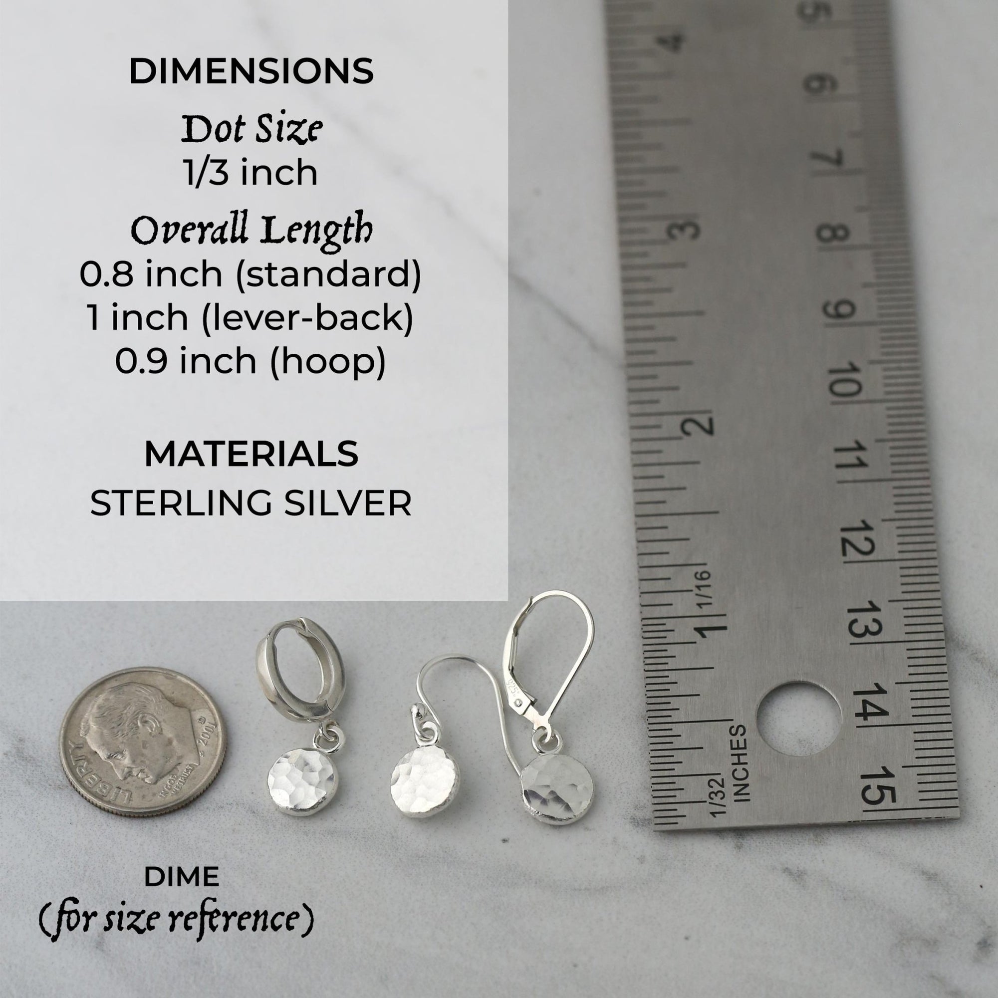 Small Hammered Dot Earrings jewelry handmade by Burnish