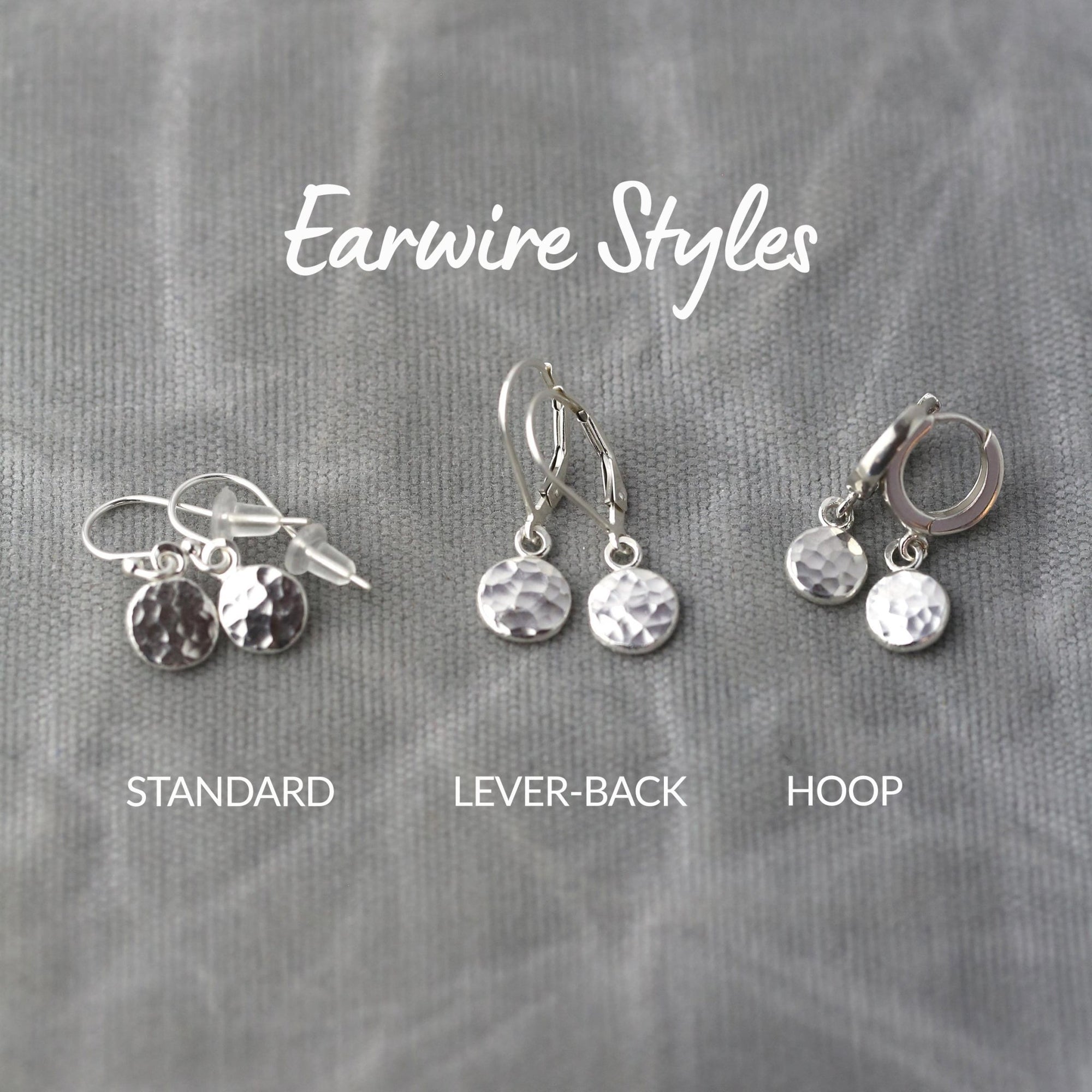 Small Hammered Dot Earrings jewelry handmade by Burnish