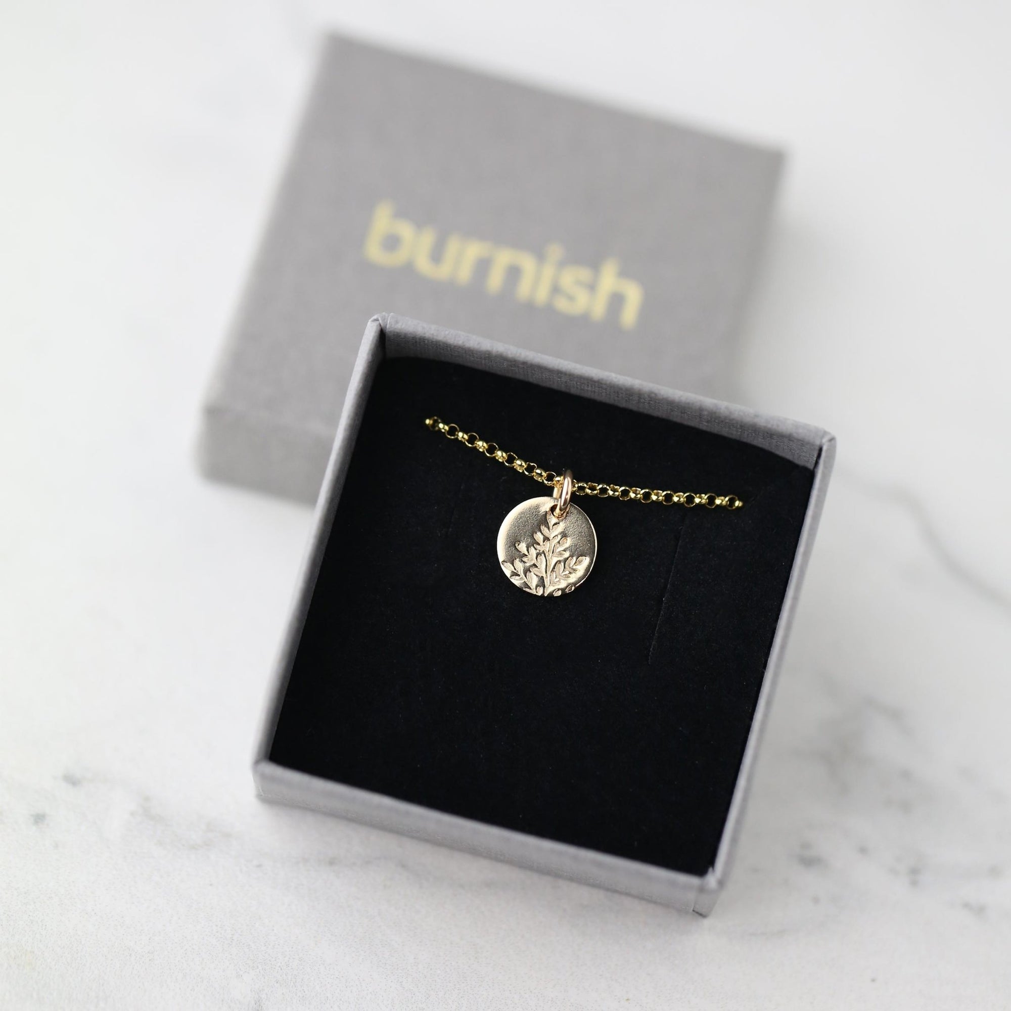 Wildflower Tiny Disc Necklace jewelry handmade by Burnish