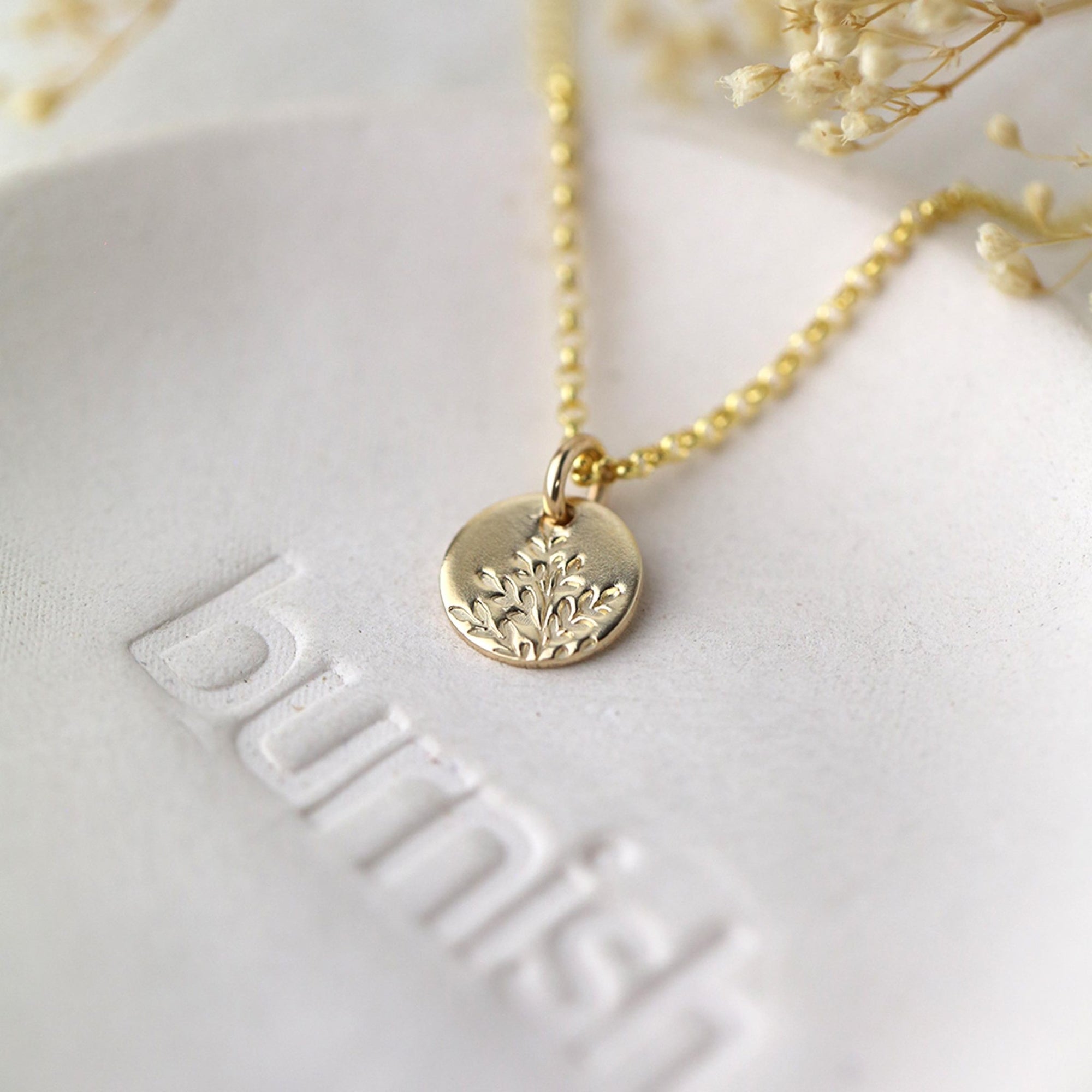 Wildflower Tiny Disc Necklace jewelry handmade by Burnish