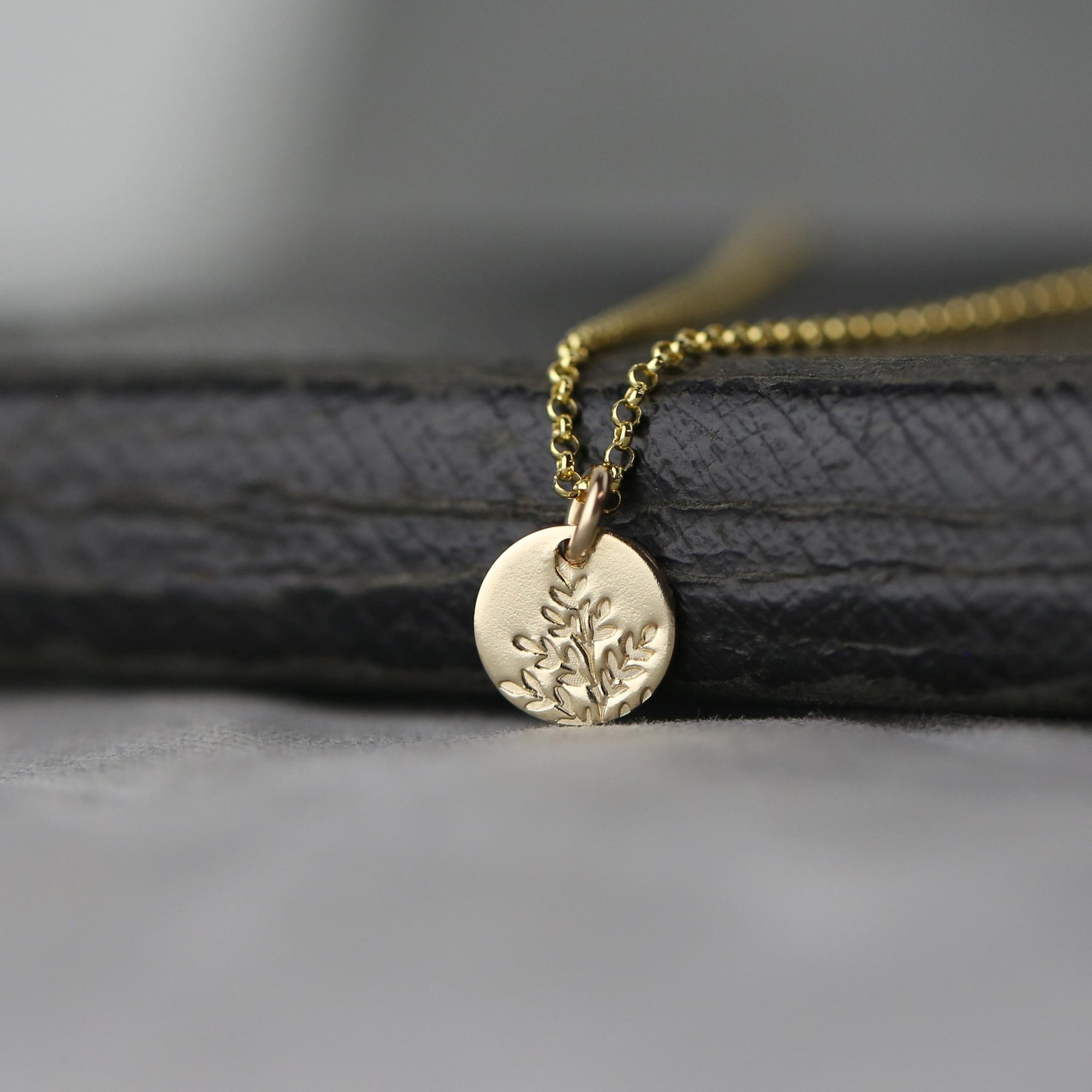Wildflower Tiny Disc Necklace jewelry handmade by Burnish