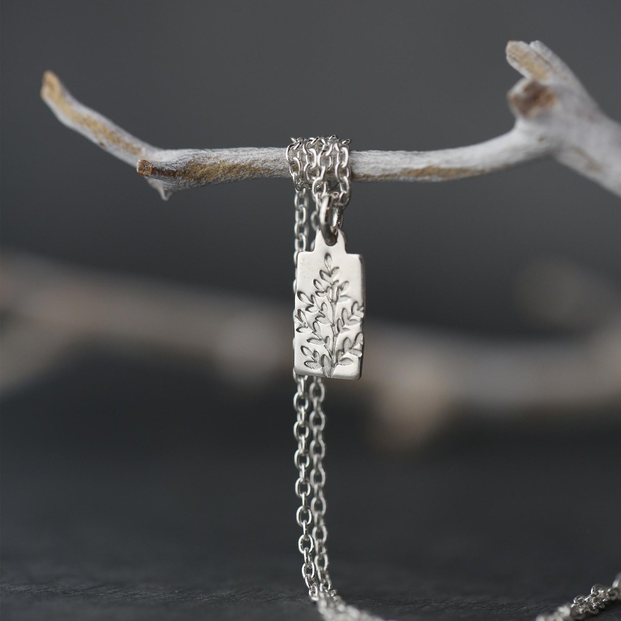 Wildflower Tiny Tag Necklace jewelry handmade by Burnish
