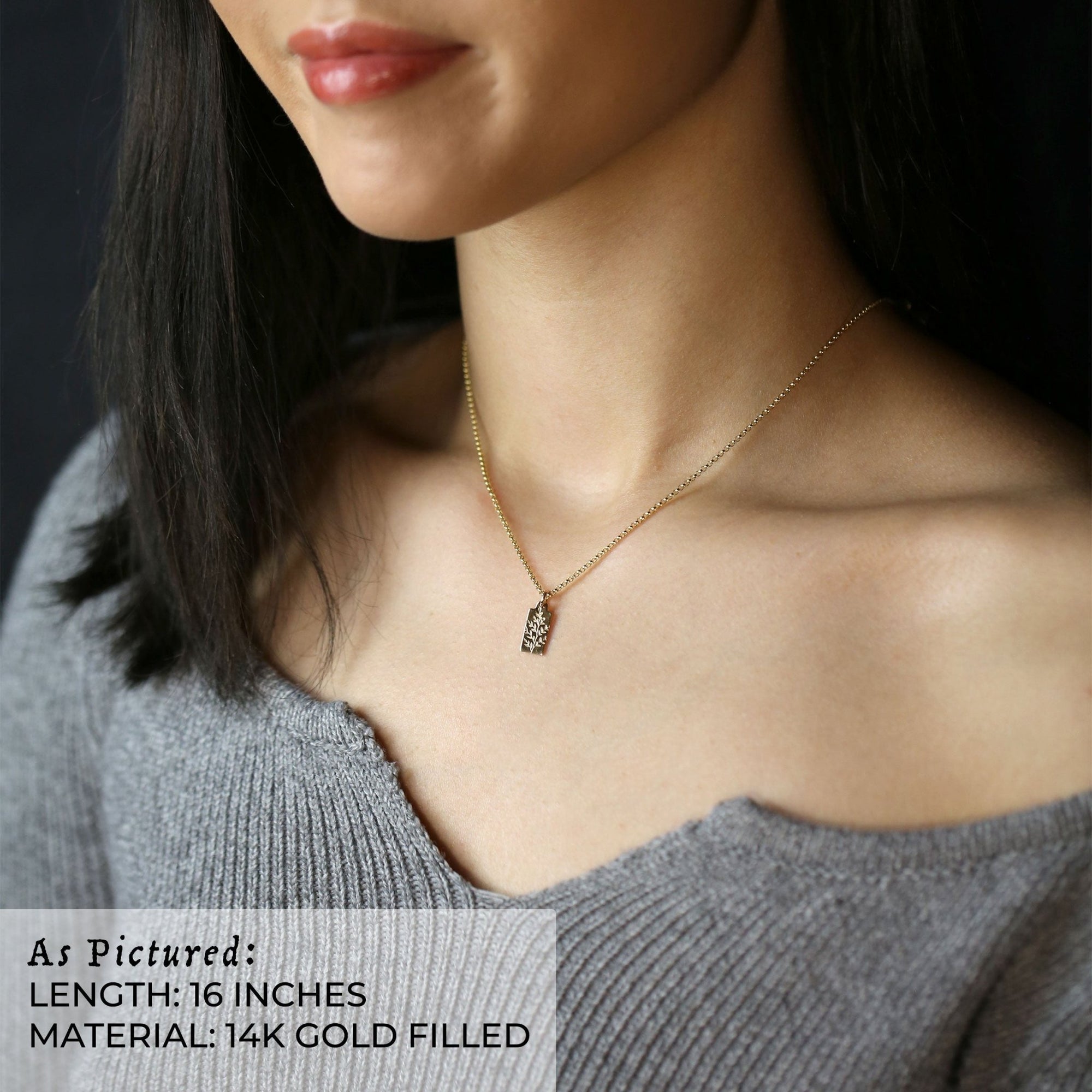 Wildflower Tiny Tag Necklace jewelry handmade by Burnish