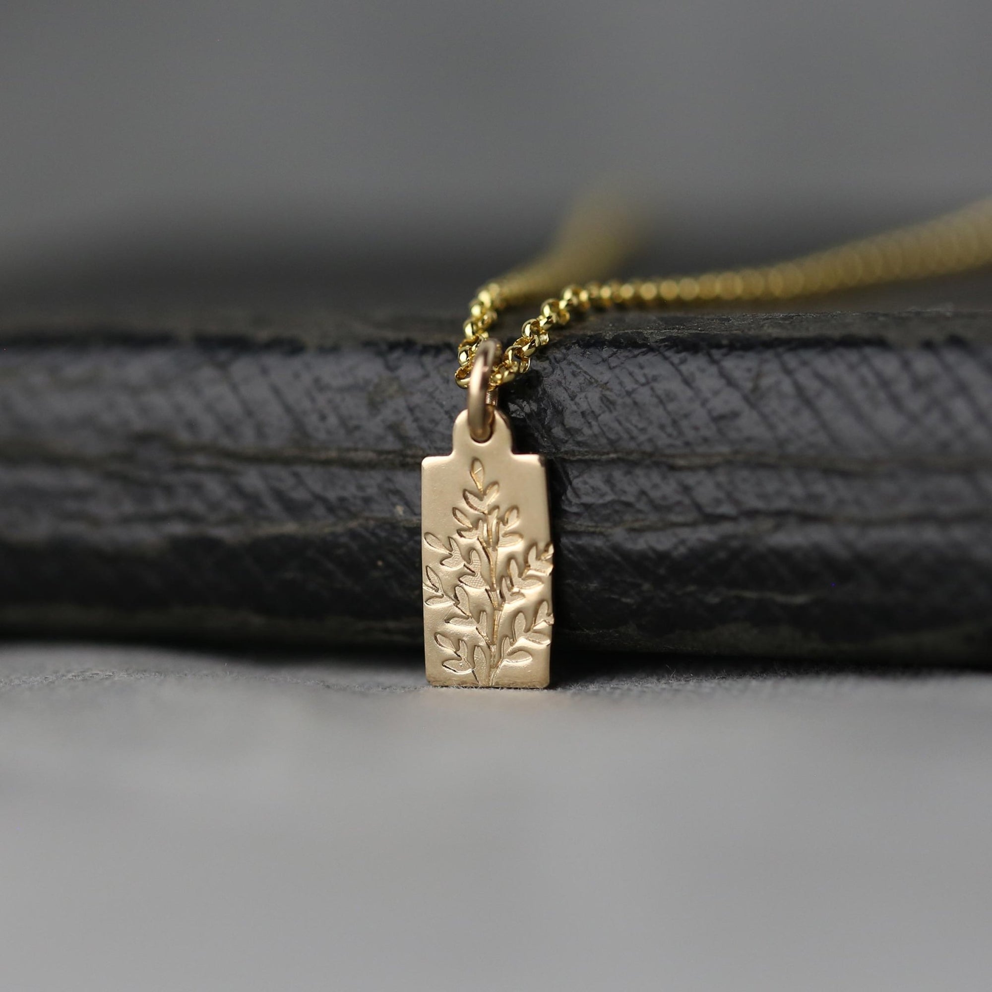Wildflower Tiny Tag Necklace jewelry handmade by Burnish