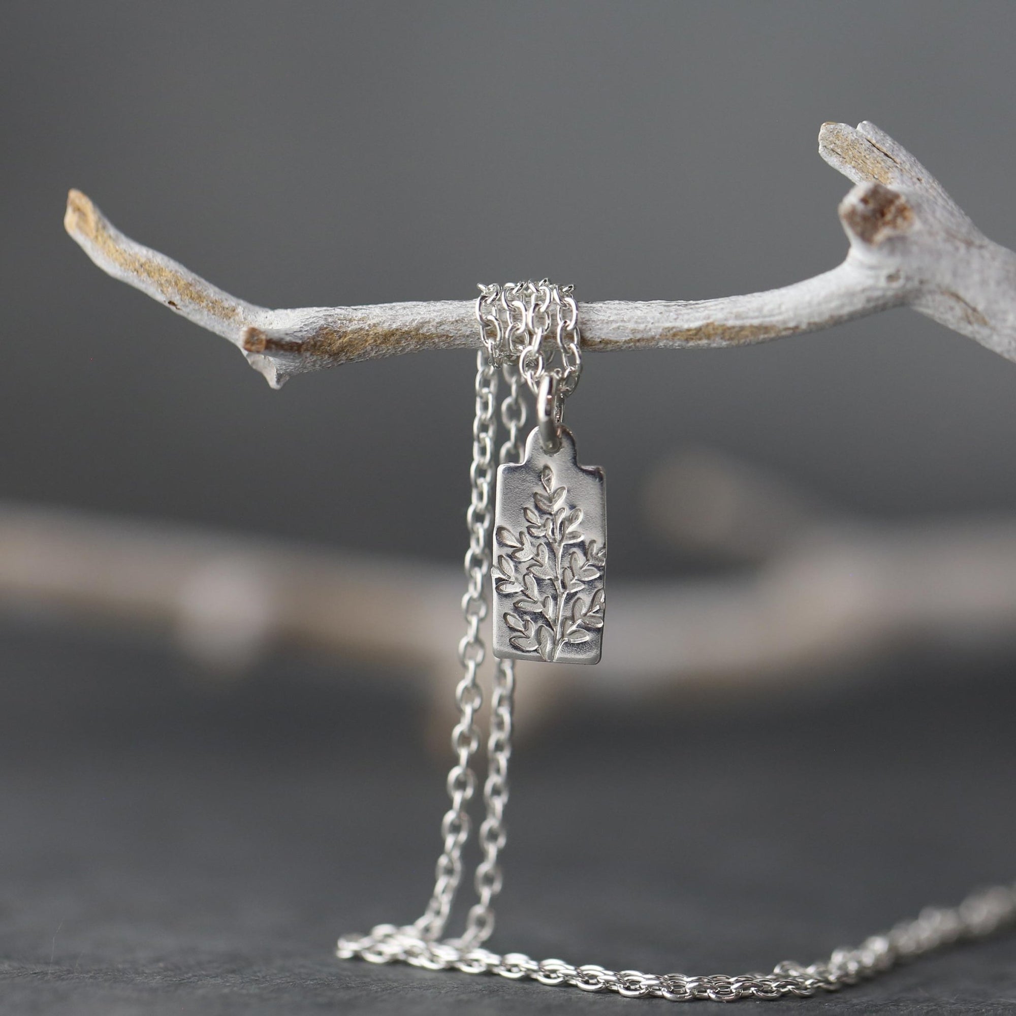 Wildflower Tiny Tag Necklace jewelry handmade by Burnish