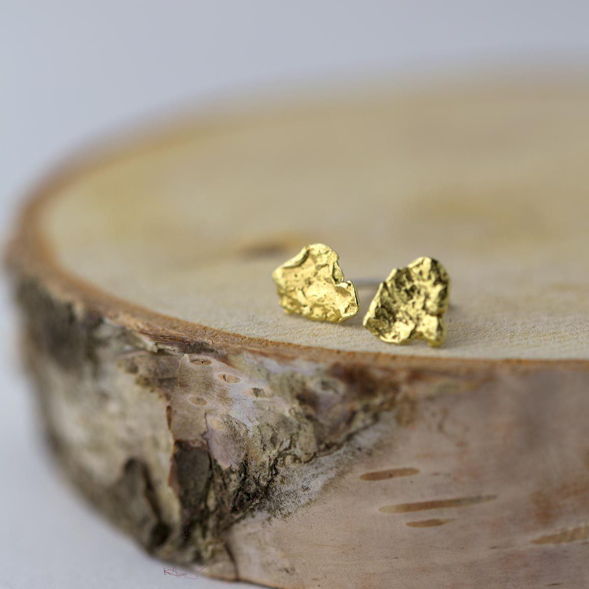Alaska Gold Nugget Flake Earrings - Handmade Jewelry by Burnish