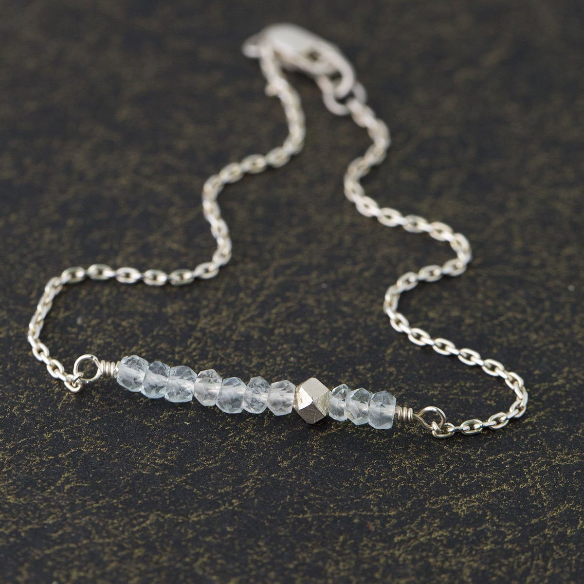 Aquamarine Gemstone Bracelet - Handmade Jewelry by Burnish