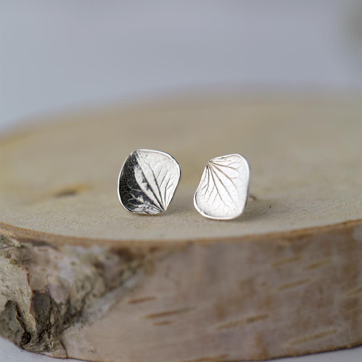 Botanical Petal Post Earrings - Handmade Jewelry by Burnish