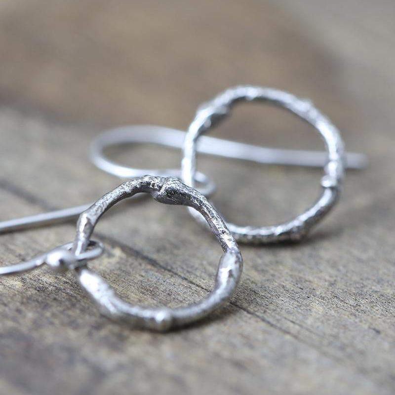 Branch Circle Earrings - Handmade Jewelry by Burnish