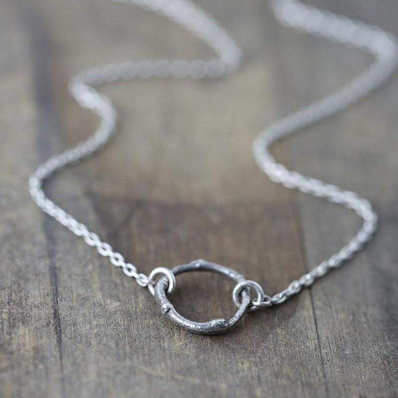 Branch Circle Necklace - Handmade Jewelry by Burnish