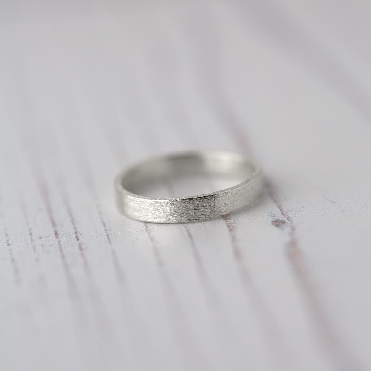 Brushed Sterling Silver Ring Band - Handmade Jewelry by Burnish