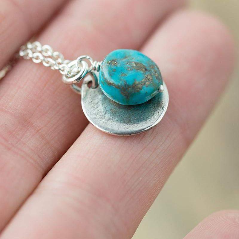 Chunky Raw Turquoise Nugget Necklace - Handmade Jewelry by Burnish