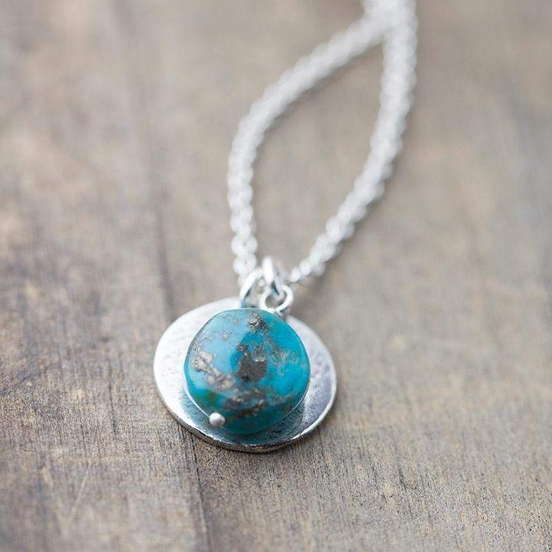 Chunky Raw Turquoise Nugget Necklace - Handmade Jewelry by Burnish