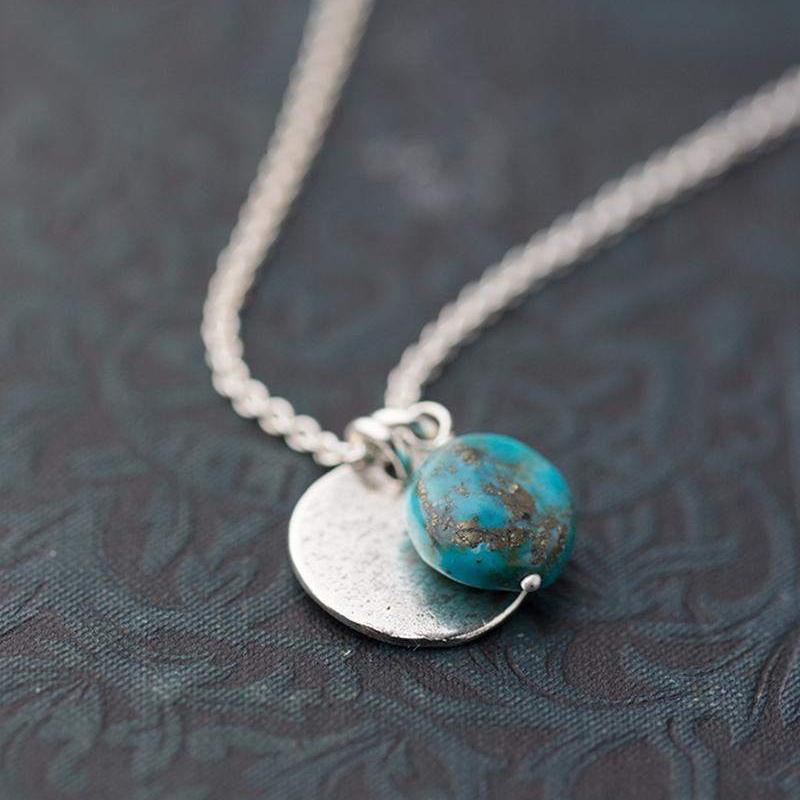 Chunky Raw Turquoise Nugget Necklace - Handmade Jewelry by Burnish