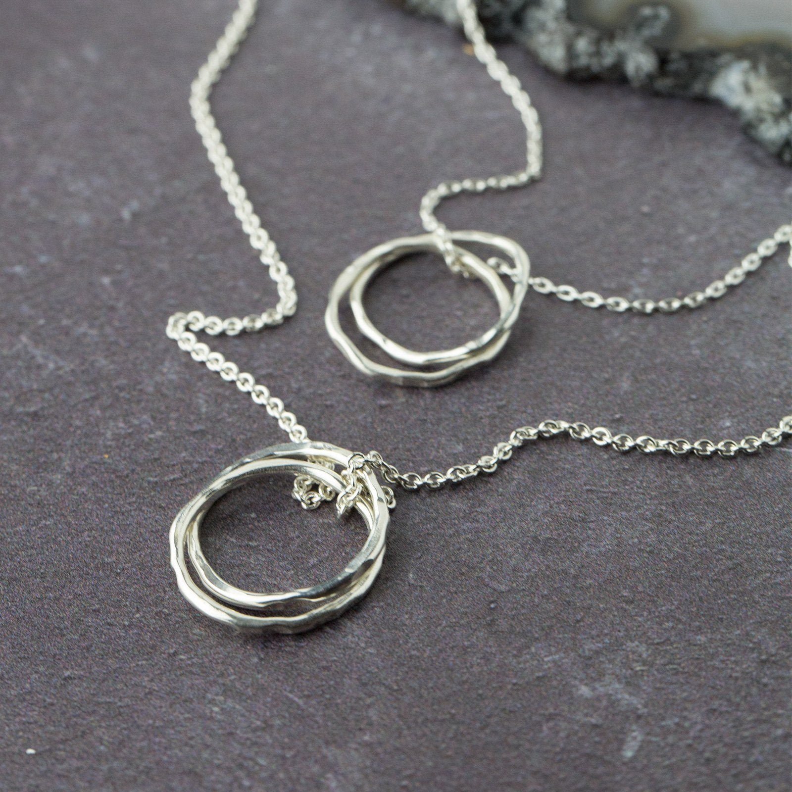 Couple&#39;s Eternity Necklace Set - Handmade Jewelry by Burnish