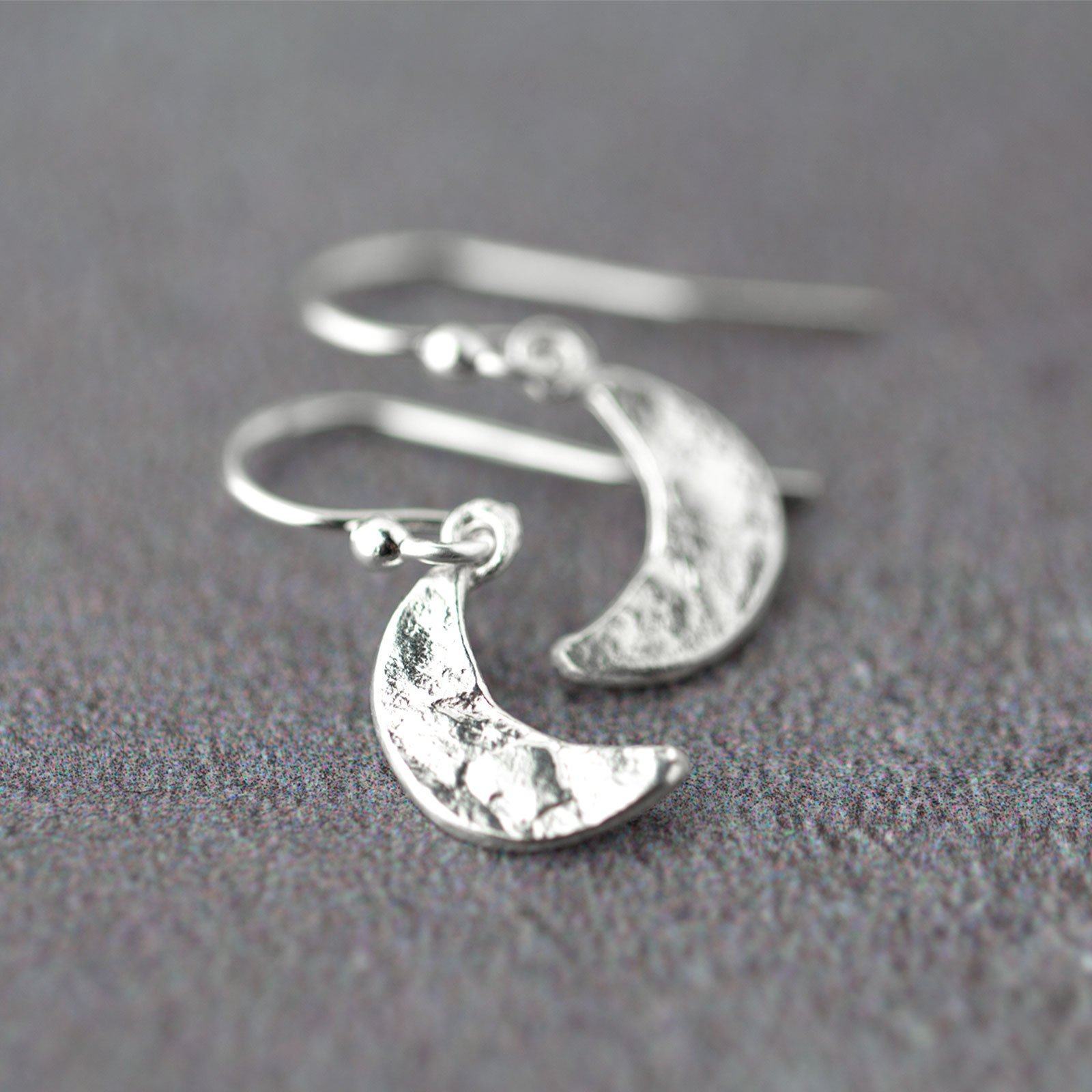 Crescent Moon Earrings - Handmade Jewelry by Burnish