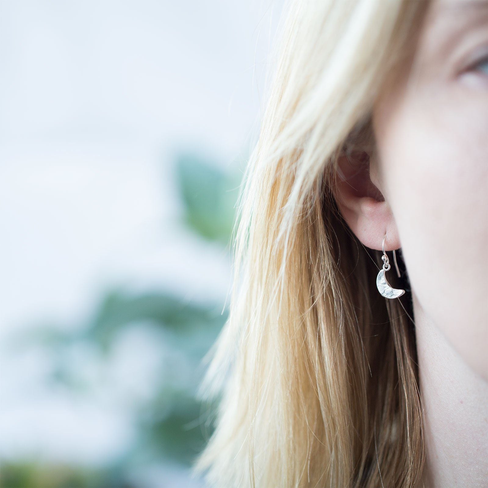 Crescent Moon Earrings - Handmade Jewelry by Burnish