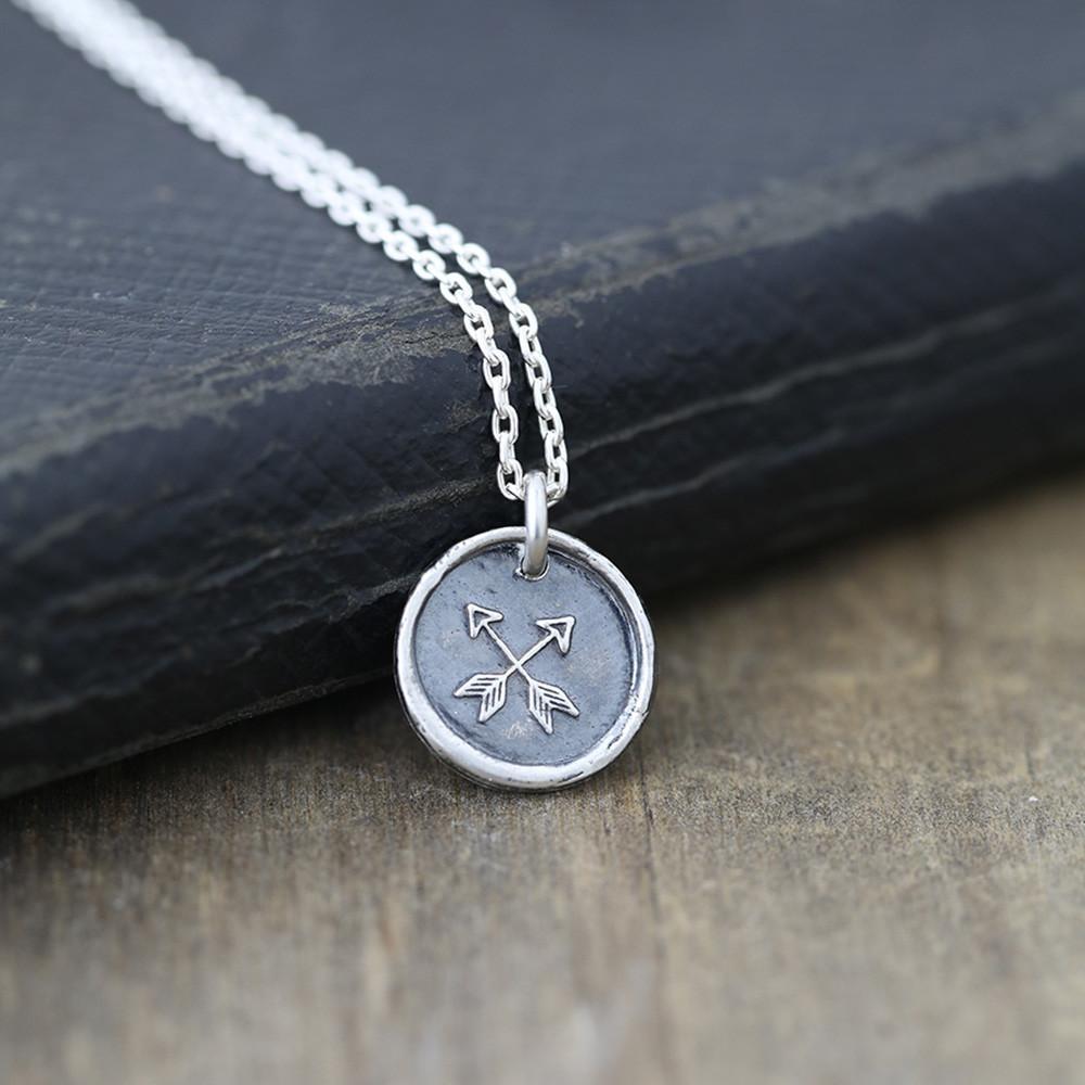 Crossed Arrows Necklace - Handmade Jewelry by Burnish