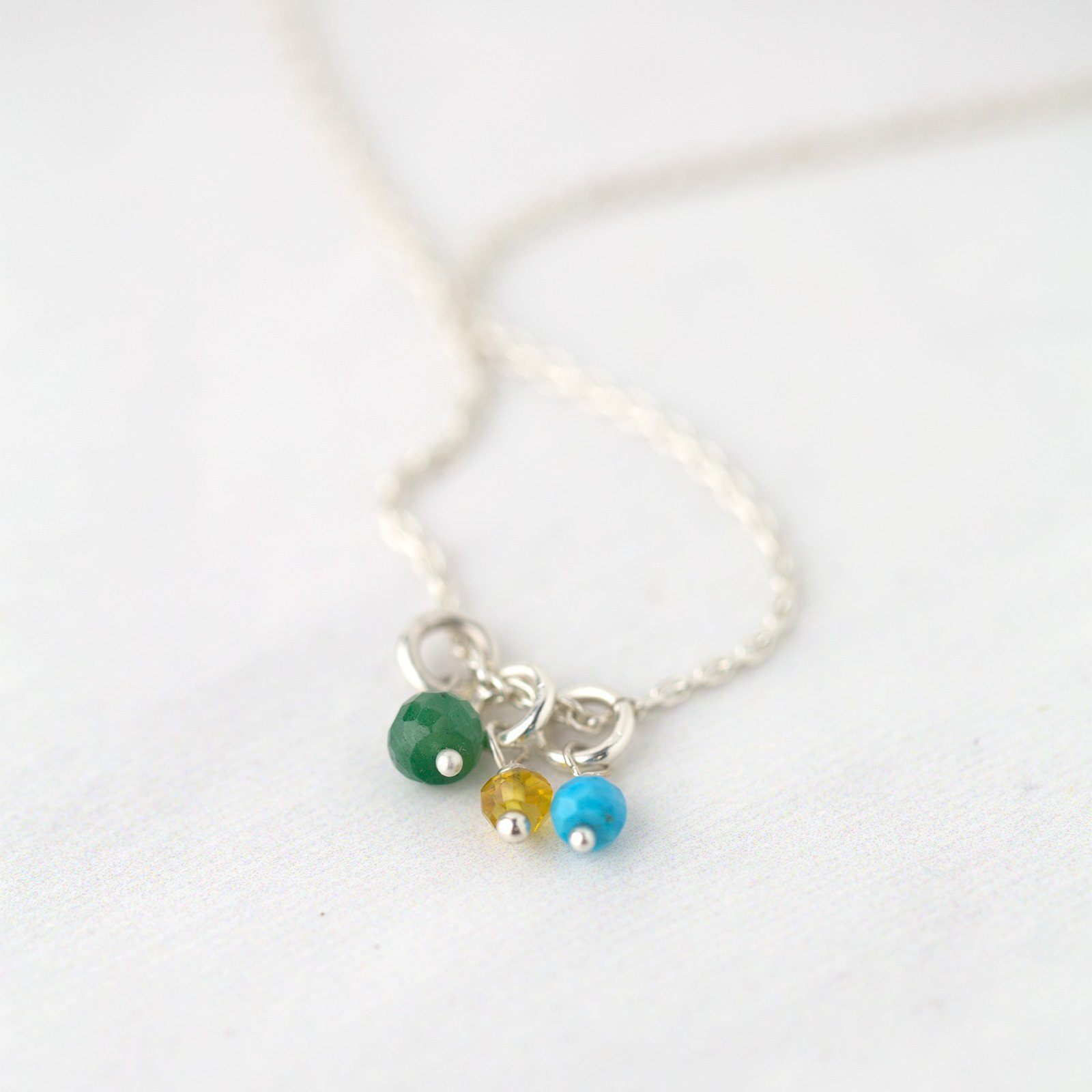 Dainty Birthstone Necklace - 1 or More Stones - Handmade Jewelry by Burnish