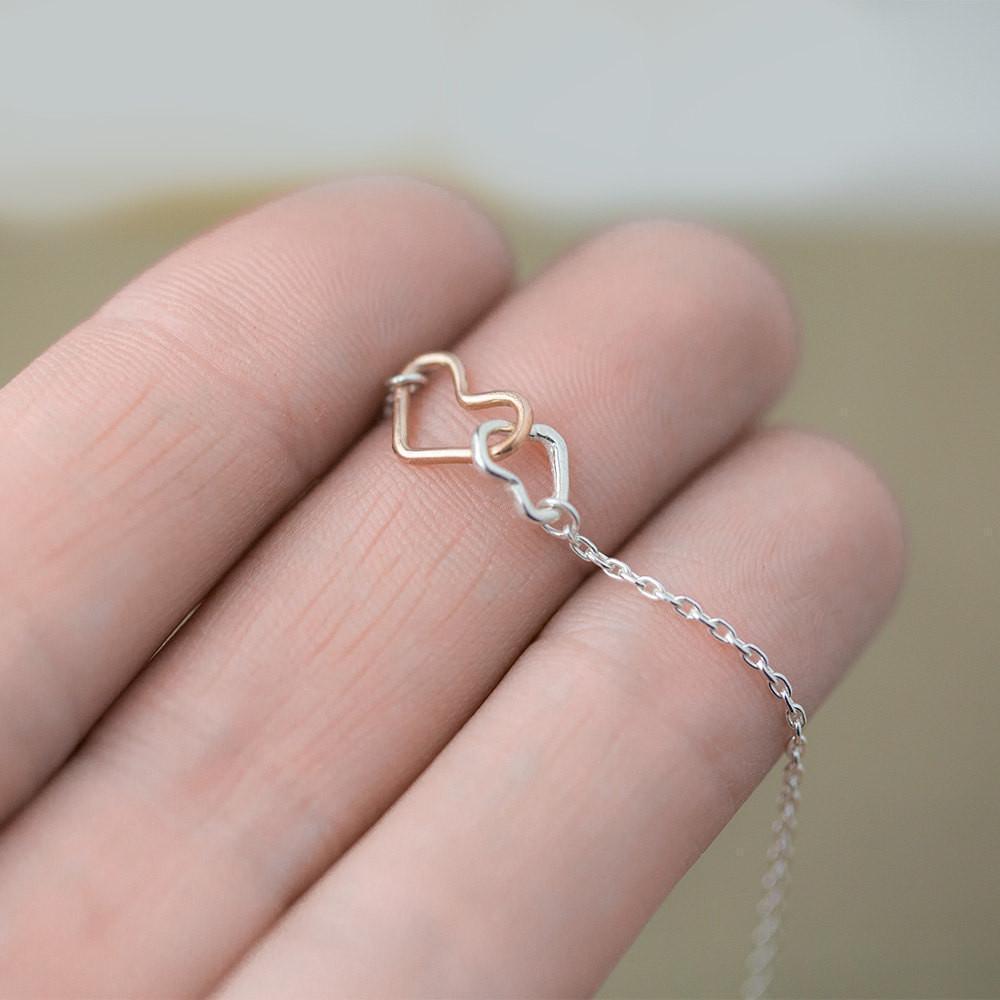 Dainty Tiny Heart Necklace - Handmade Jewelry by Burnish