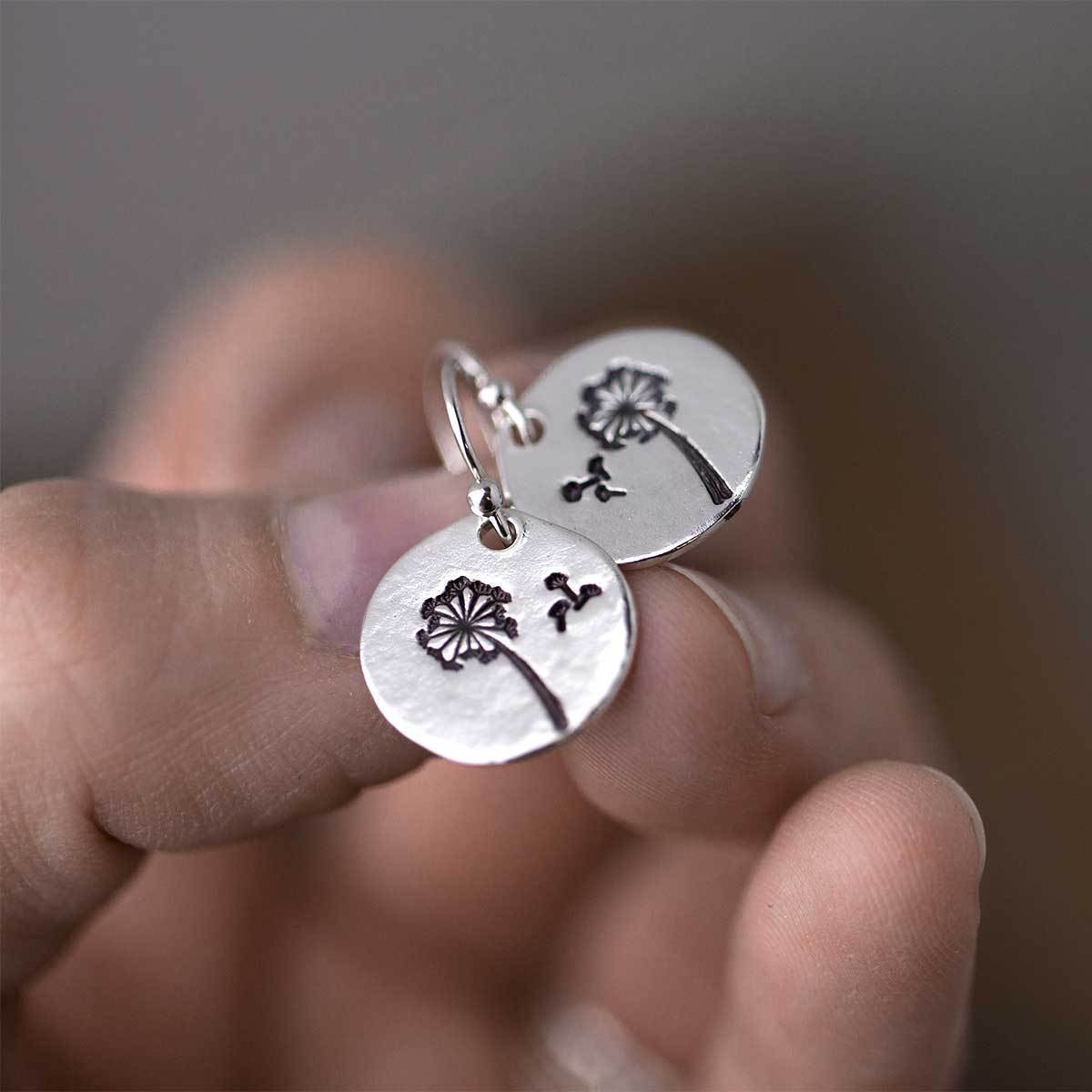 Dandelion Wish Earrings - Handmade Jewelry by Burnish