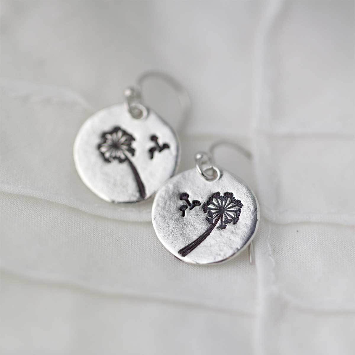 Dandelion Wish Earrings - Handmade Jewelry by Burnish