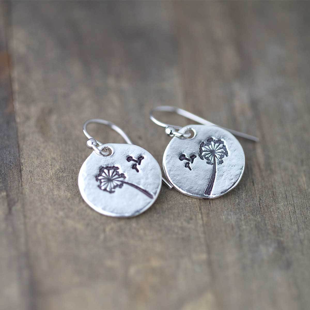 Dandelion Wish Earrings - Handmade Jewelry by Burnish