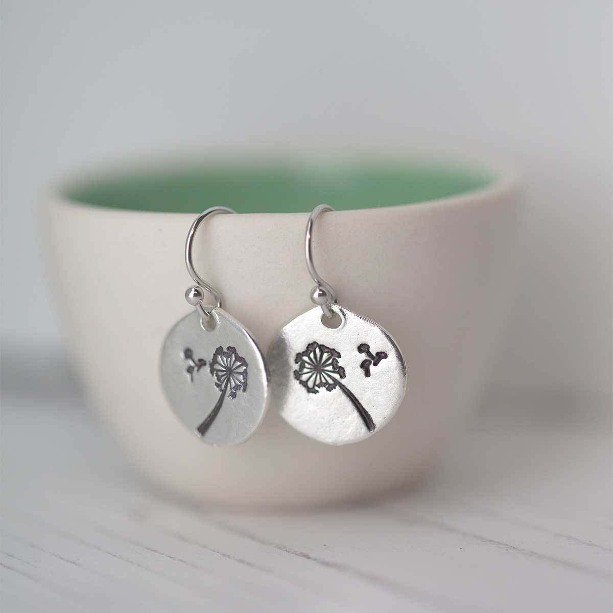 Dandelion Wish Earrings - Handmade Jewelry by Burnish