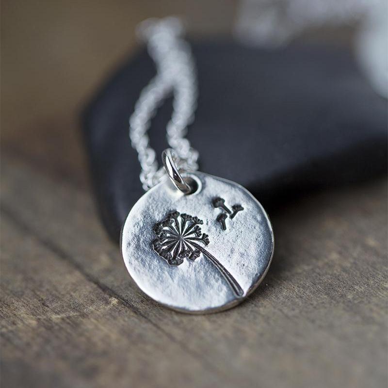 Dandelion Wish Necklace - Handmade Jewelry by Burnish
