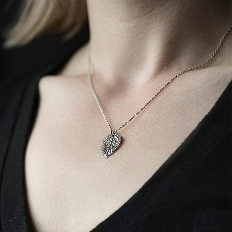 Detailed Leaf Necklace - Handmade Jewelry by Burnish