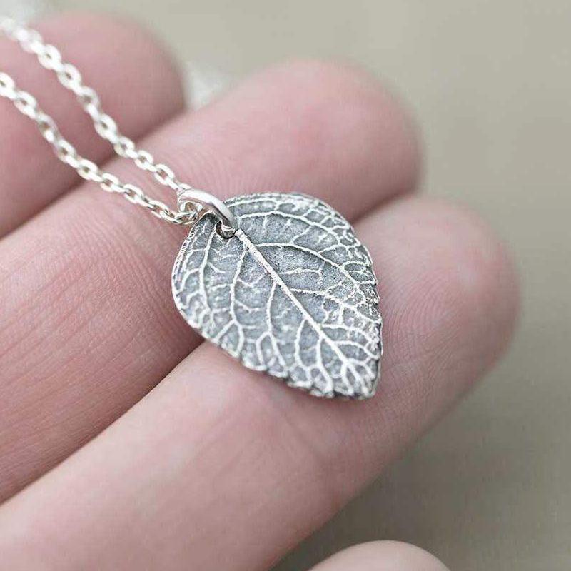 Detailed Leaf Necklace - Handmade Jewelry by Burnish