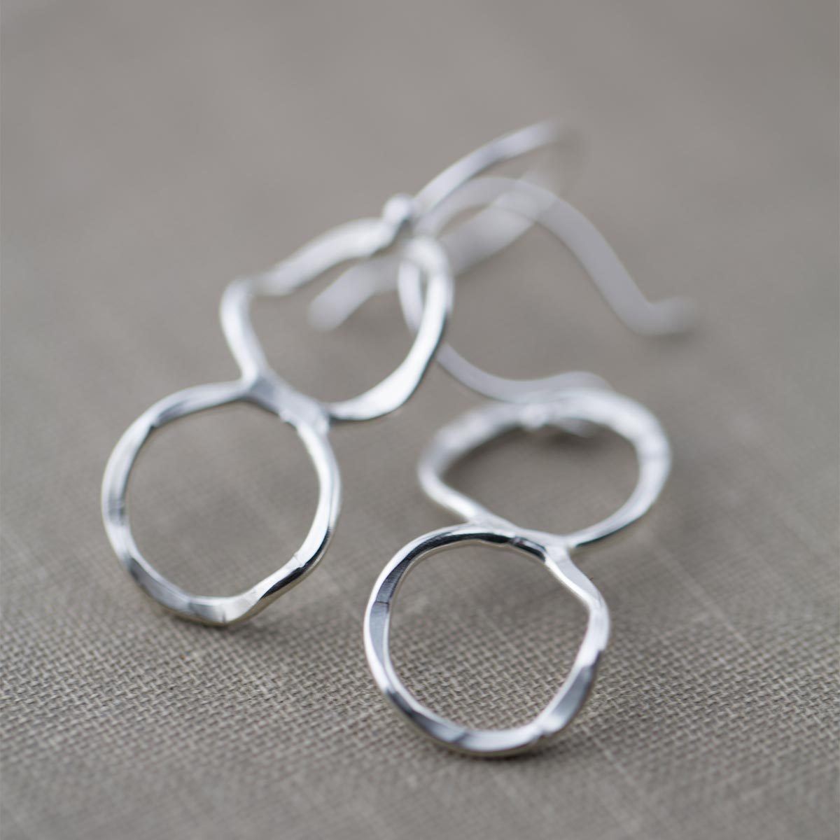 Double Circle Statement Earrings - Handmade Jewelry by Burnish