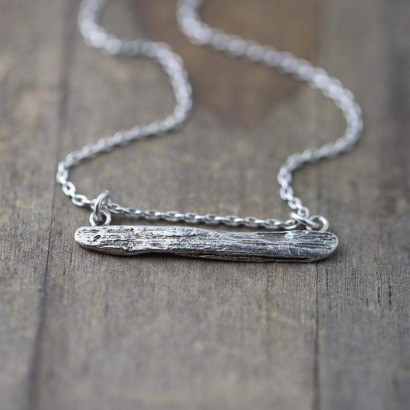 Driftwood Bar Necklace - Handmade Jewelry by Burnish