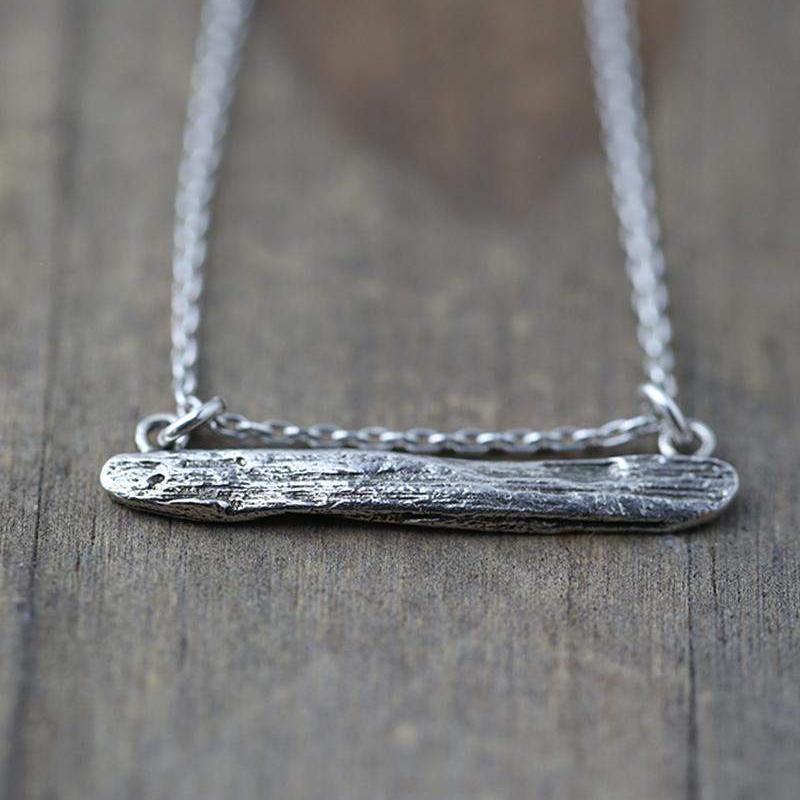 Driftwood Bar Necklace - Handmade Jewelry by Burnish