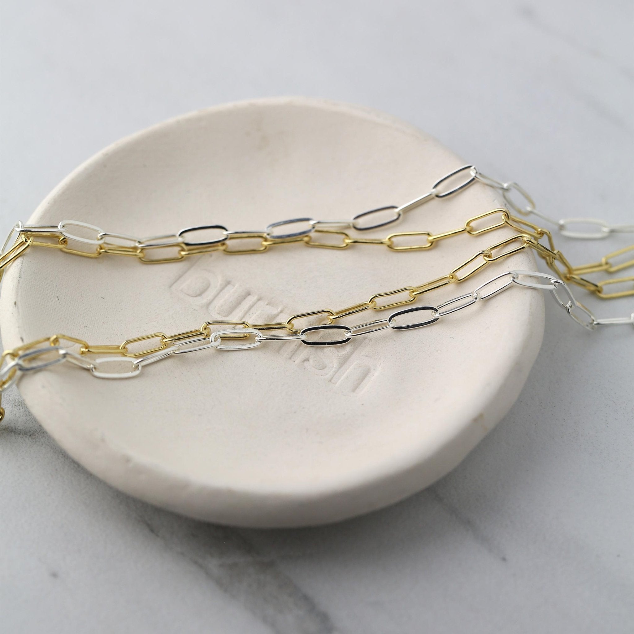 Elegant Elongated Link Chain Necklace handmade by Burnish