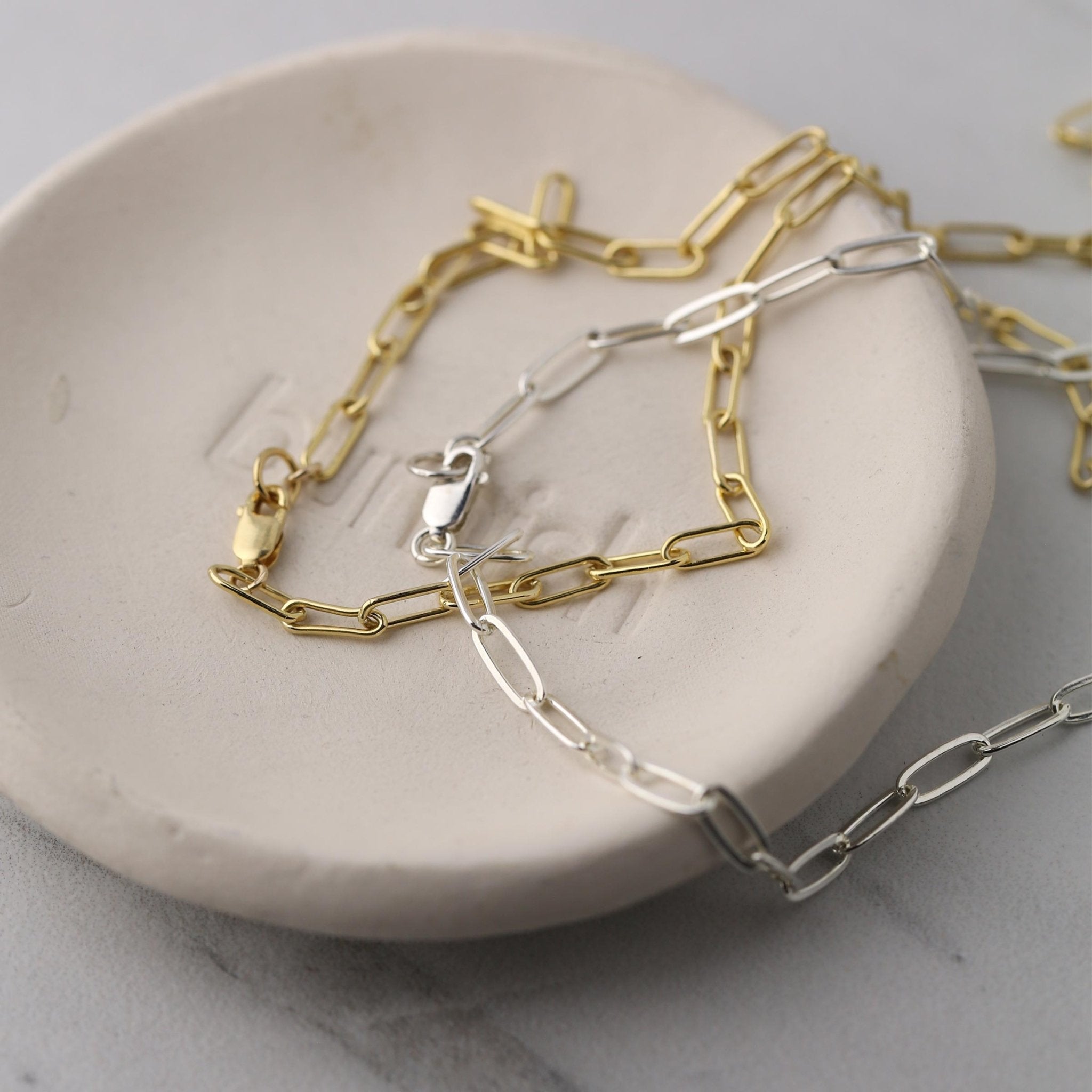 Elegant Elongated Link Chain Necklace handmade by Burnish