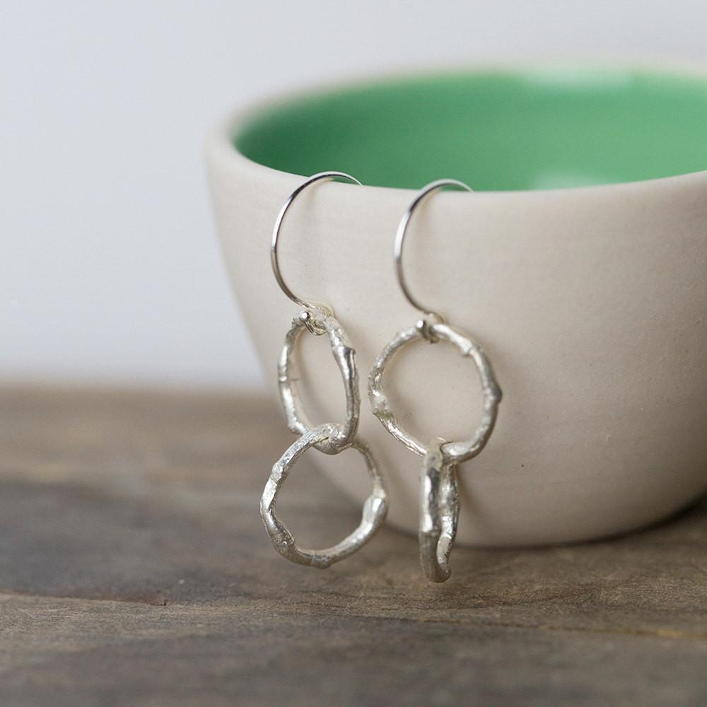 Entwined Branch Circle Earrings - Handmade Jewelry by Burnish