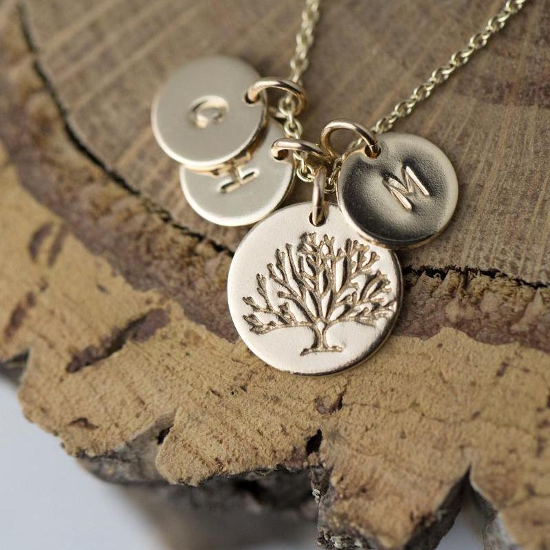 Family Tree Necklace - Gold Filled - Handmade Jewelry by Burnish