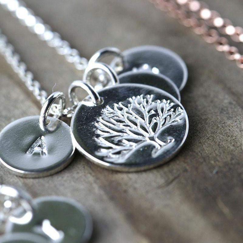 Family Tree Necklace - Sterling Silver - Handmade Jewelry by Burnish