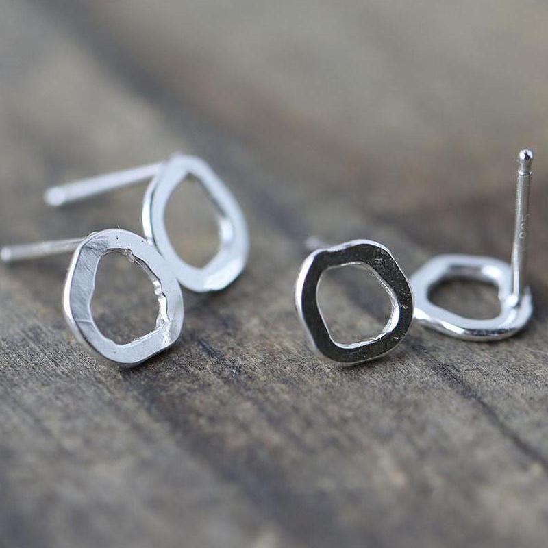 Freeform Stud Earrings - Handmade Jewelry by Burnish