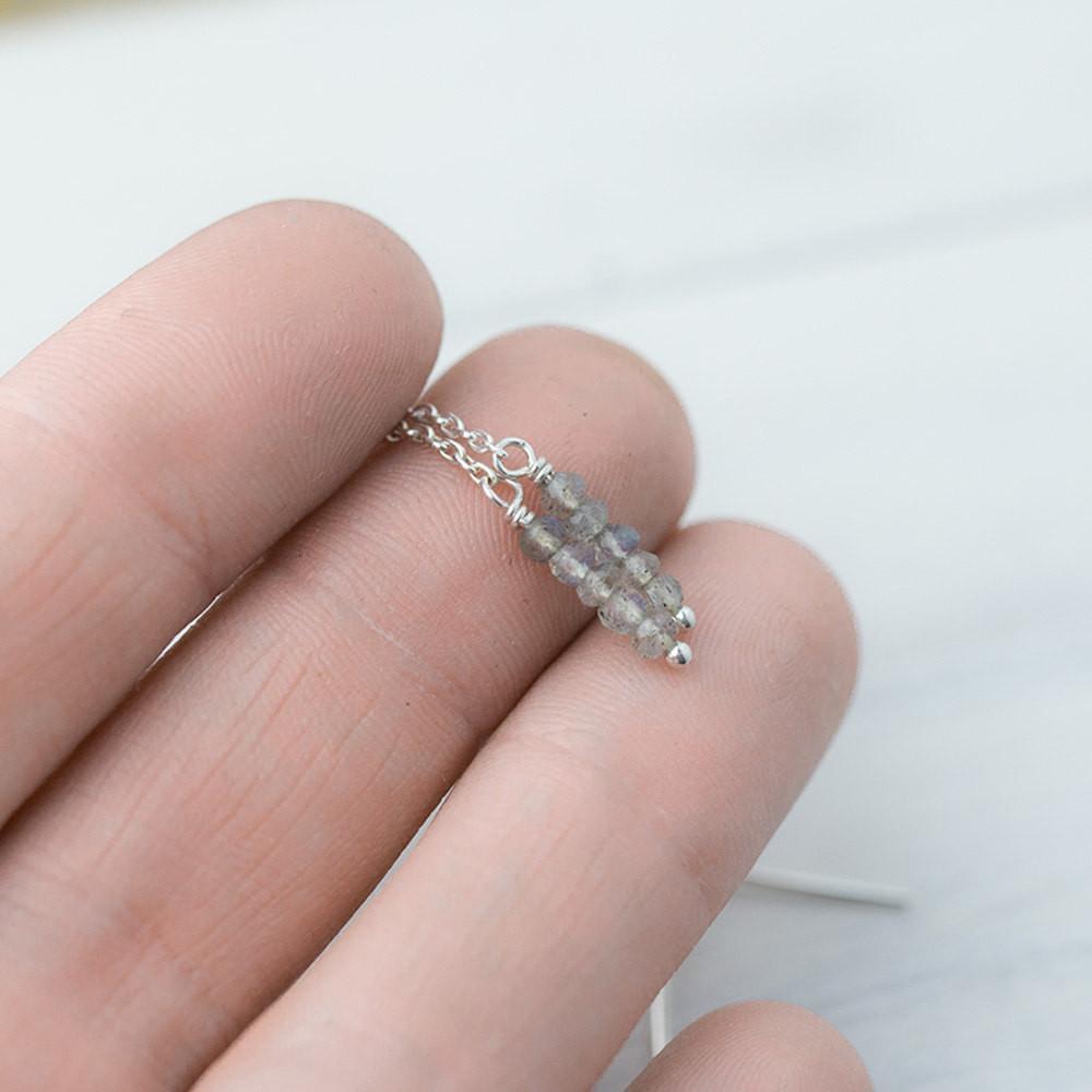 Gemstone Threader Earrings - Handmade Jewelry by Burnish