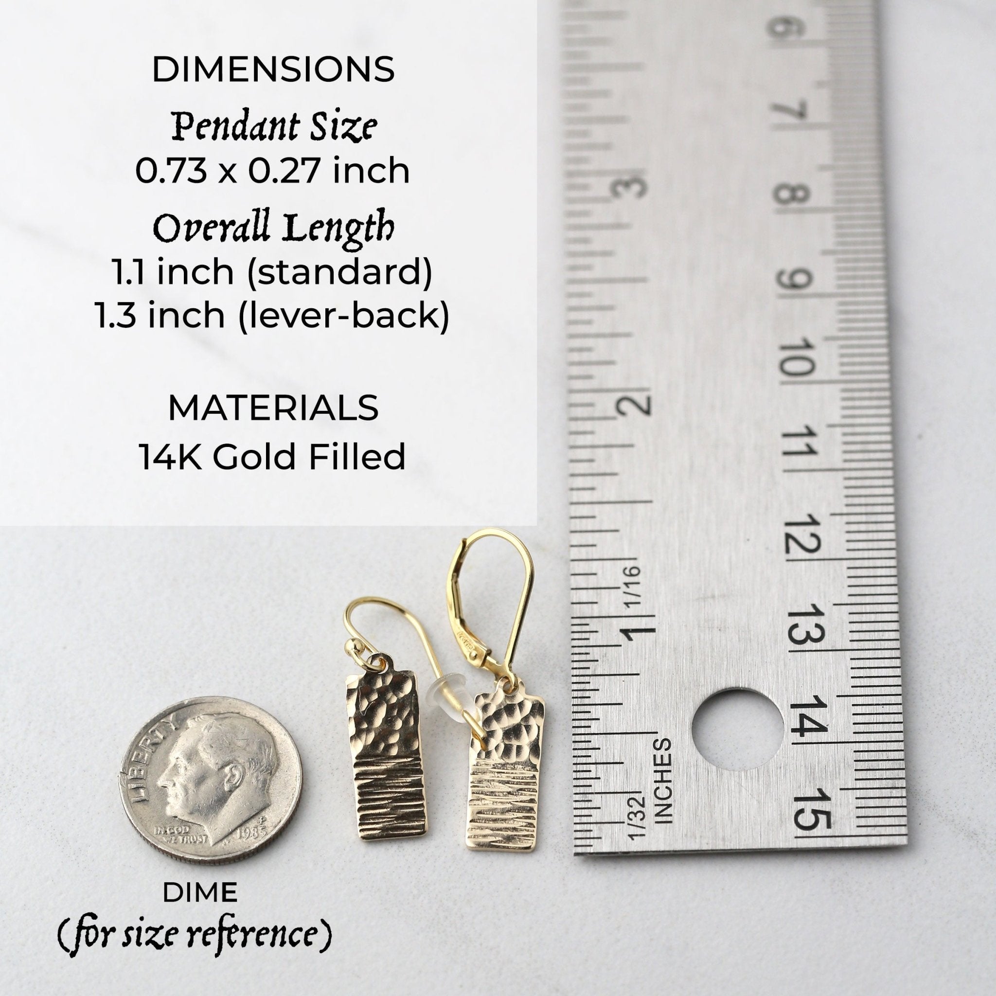 Gold Duo Texture Tag Earrings handmade by Burnish