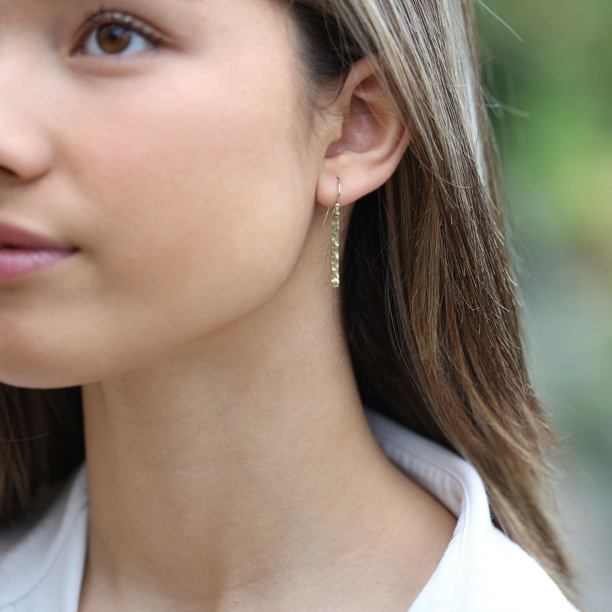 Gold Slim Bar Earrings