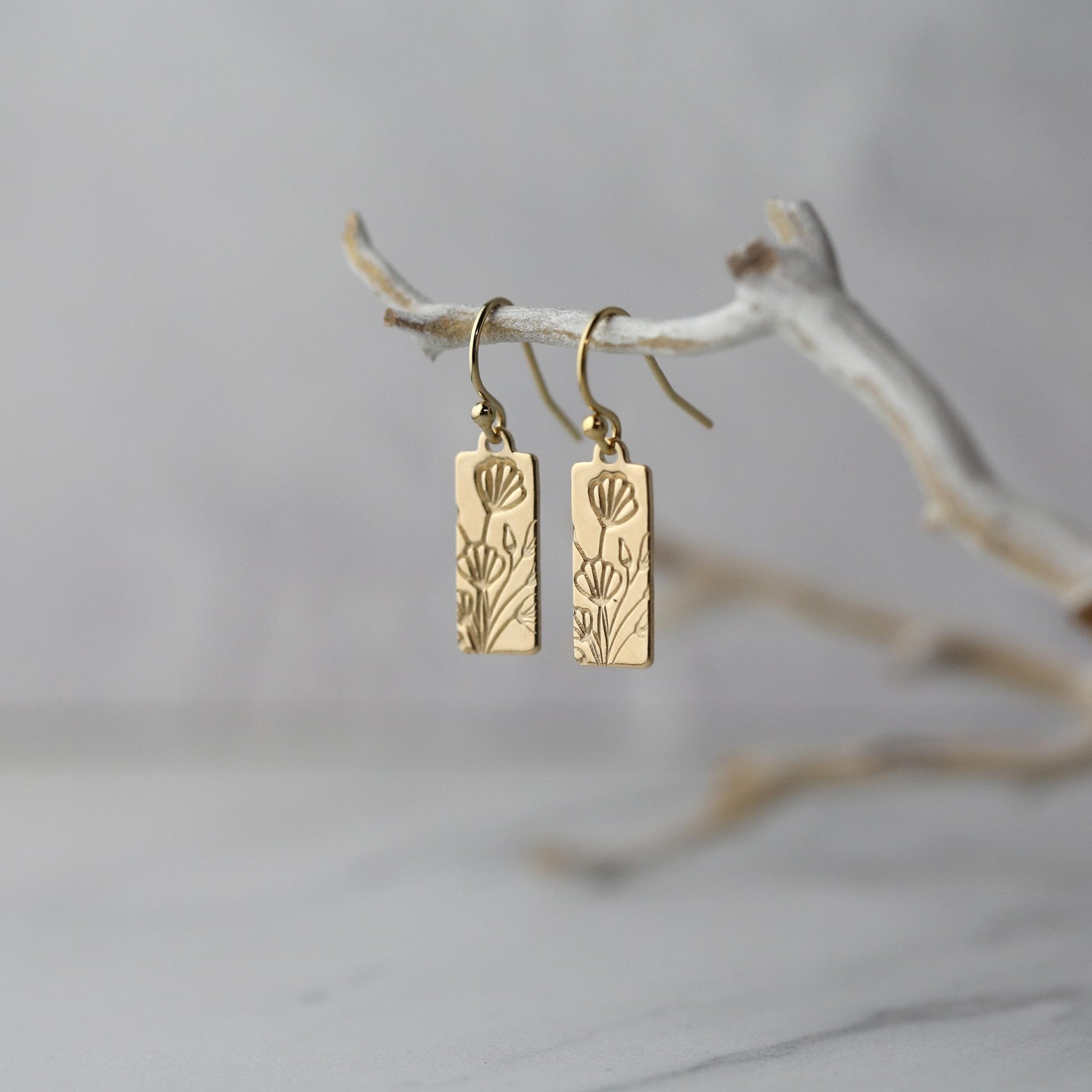 Gold plated handmade, small stud earrings - DzineTrendz - 4134576