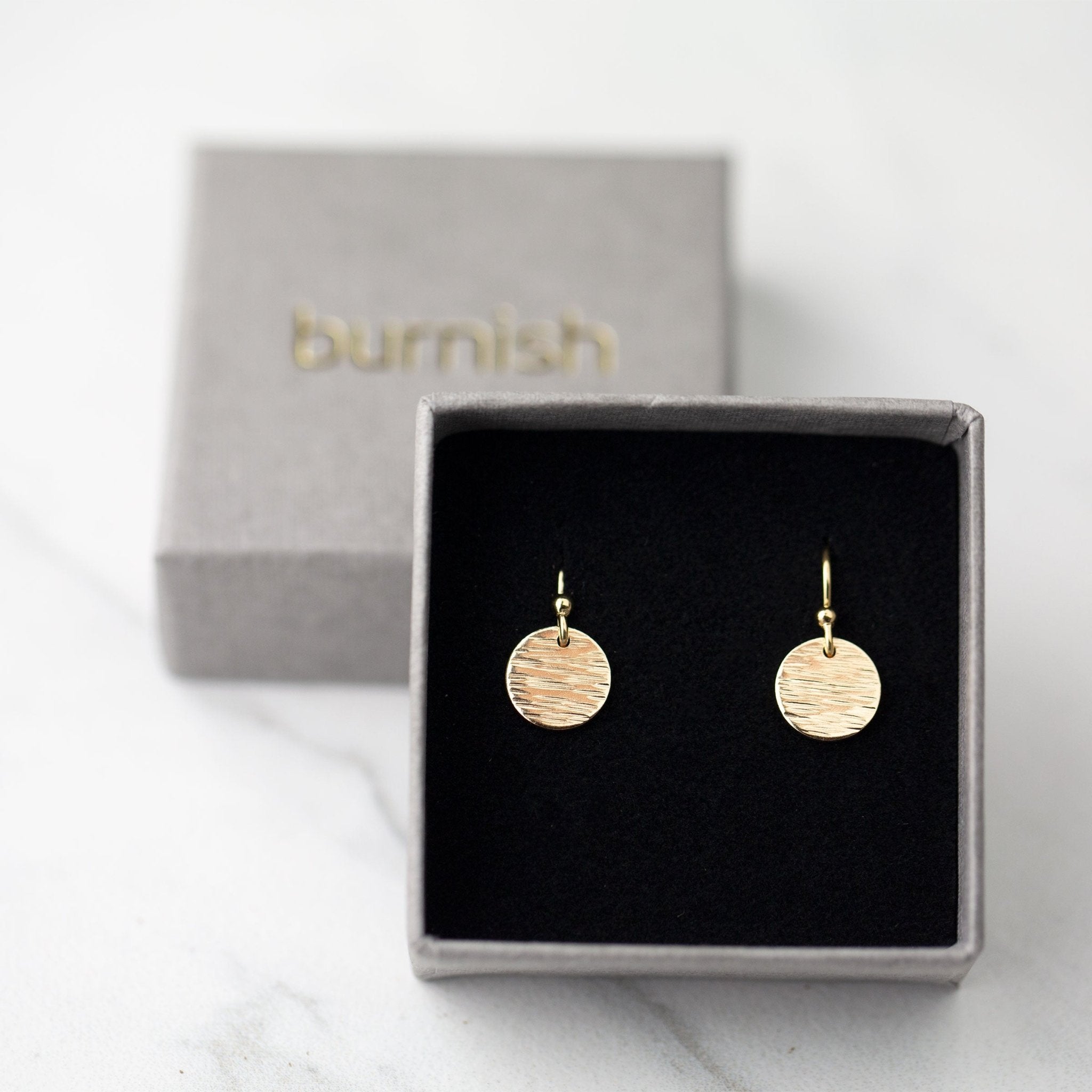 Gold Textured Disc Earrings