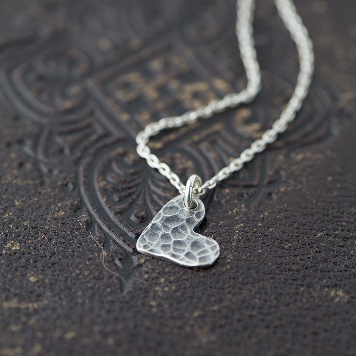 Hammered Heart Necklace - Handmade Jewelry by Burnish