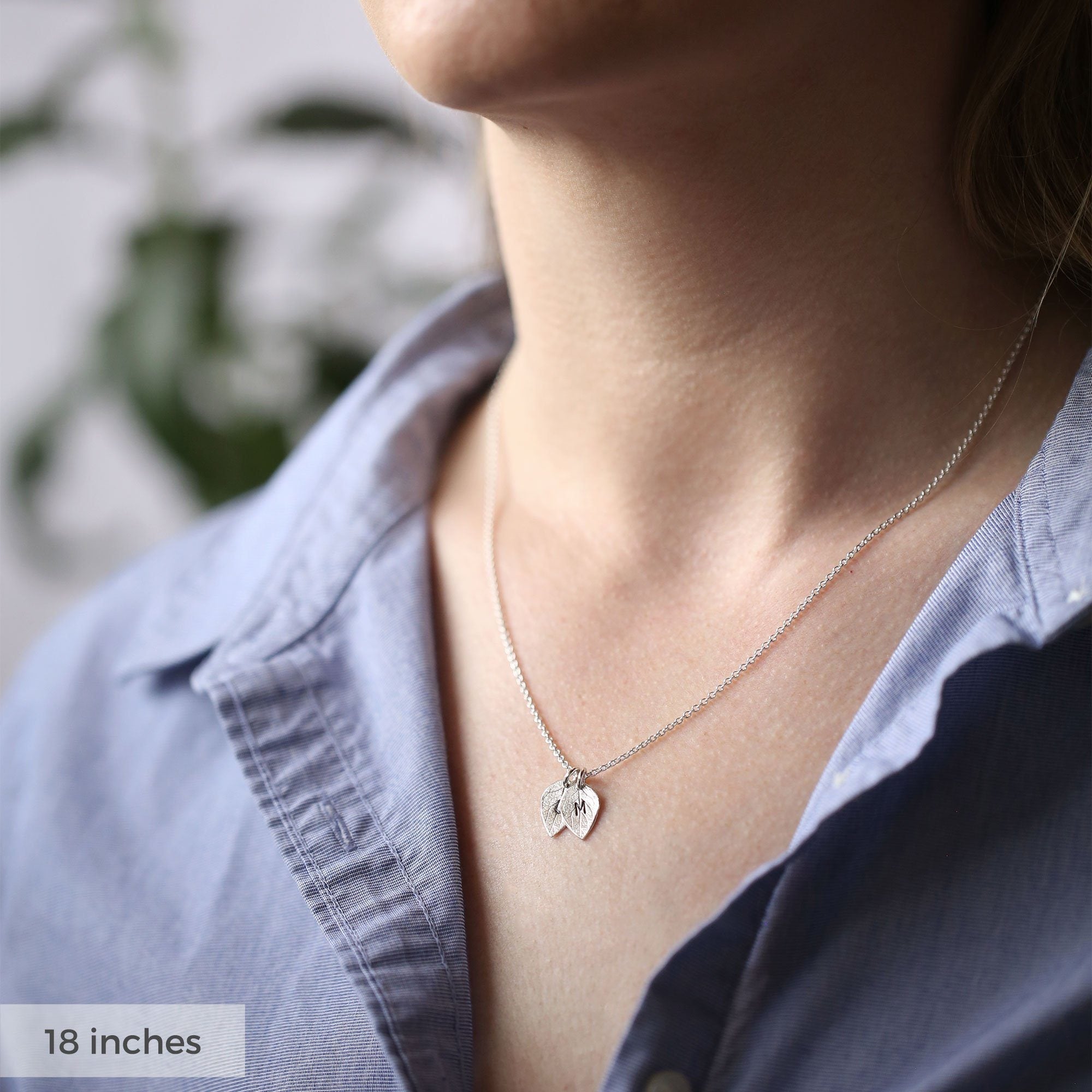 Hand Stamped Personalized Leaf Necklace – Burnish