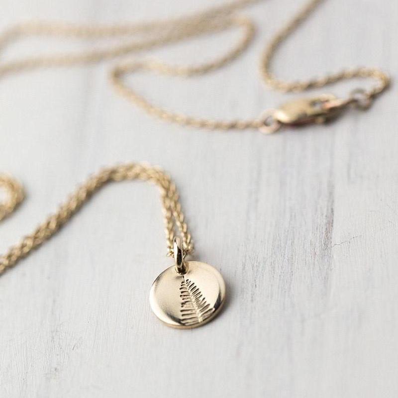 Hand Stamped Leaf Necklace - Handmade Jewelry by Burnish