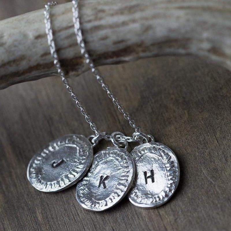 Hand Stamped Medallion Necklace - Handmade Jewelry by Burnish