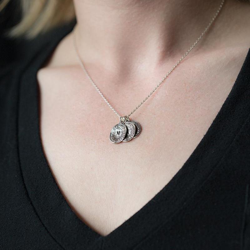 Hand Stamped Medallion Necklace - Handmade Jewelry by Burnish